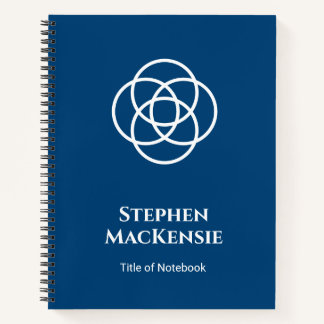 Elegant Blue Circles Logo Notebook