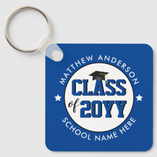 Elegant Blue Class of 2021 Graduate Graduation Key Ring
