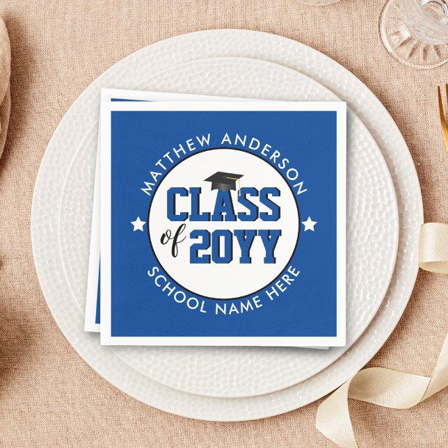 Elegant Blue Class of 2024 Graduation Party Napkin (Creator Uploaded)