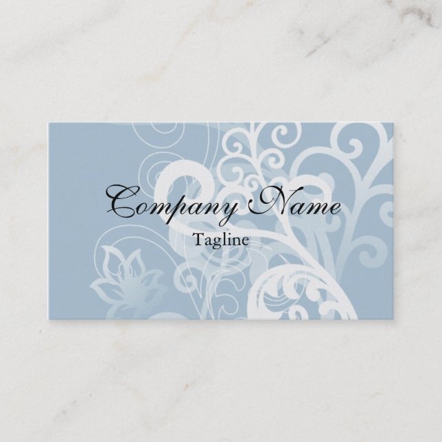 Elegant Blue Classic Design Business Cards (Front)