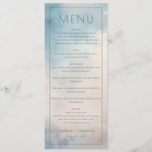 Elegant Blue Cloudy Sky Menu
