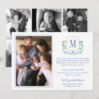 Elegant Blue Coastal Monogram 6 Photos Baby Birth