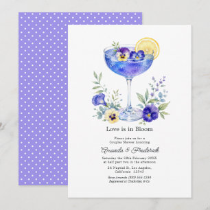 Elegant Blue Cocktail Couples Shower Invitation