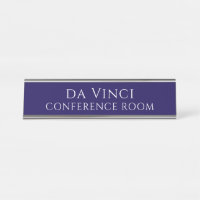 Elegant Blue Conference Room Name Plate