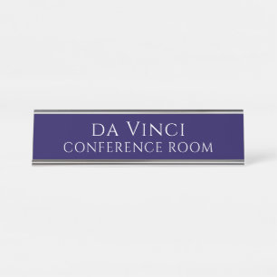Elegant Blue Conference Room Name Plate