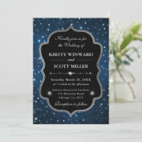 Elegant blue constellation frame Wedding