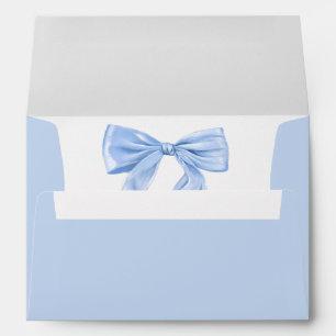 Elegant Blue Coquette Bow Envelope
