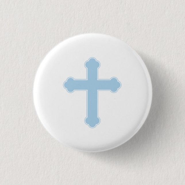 Elegant Blue Cross  3 Cm Round Badge (Front)