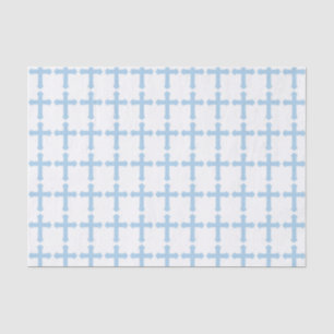 Elegant Blue Cross Tissue Paper