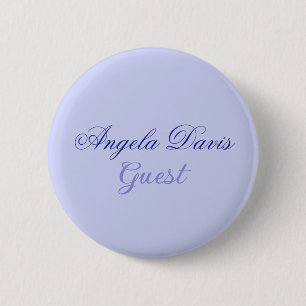 Elegant Blue Custom Name Guest 6 Cm Round Badge