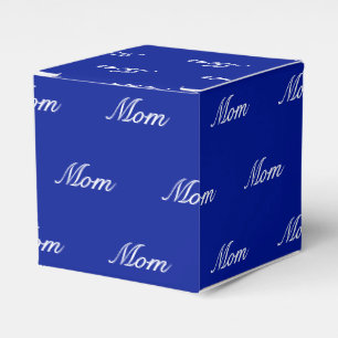 Elegant blue custom script name text monogram favour box