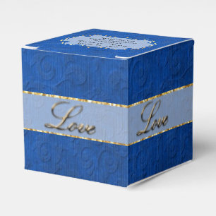Elegant Blue Custom Wedding Favour Gift Box