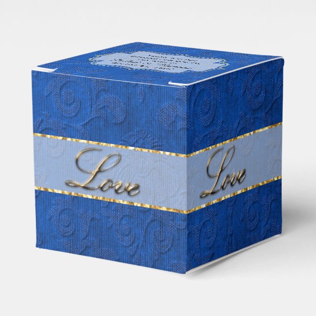 Elegant Blue Custom Wedding Favour Gift Box (Front Side)