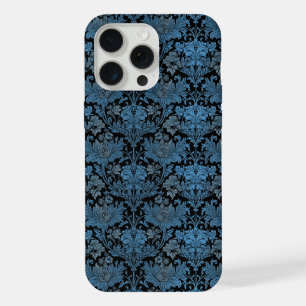 Elegant Blue Damask - Vintage Baroque Floral iPhone 15 Pro Max Case