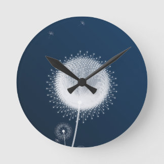 Elegant Blue Dandelion Wall Clock