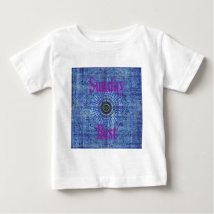 Elegant Blue denim motif vector print pattern art Baby T-Shirt