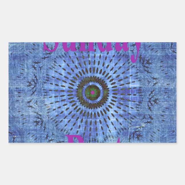 Elegant Blue denim motif vector print pattern art  Rectangular Sticker (Front)