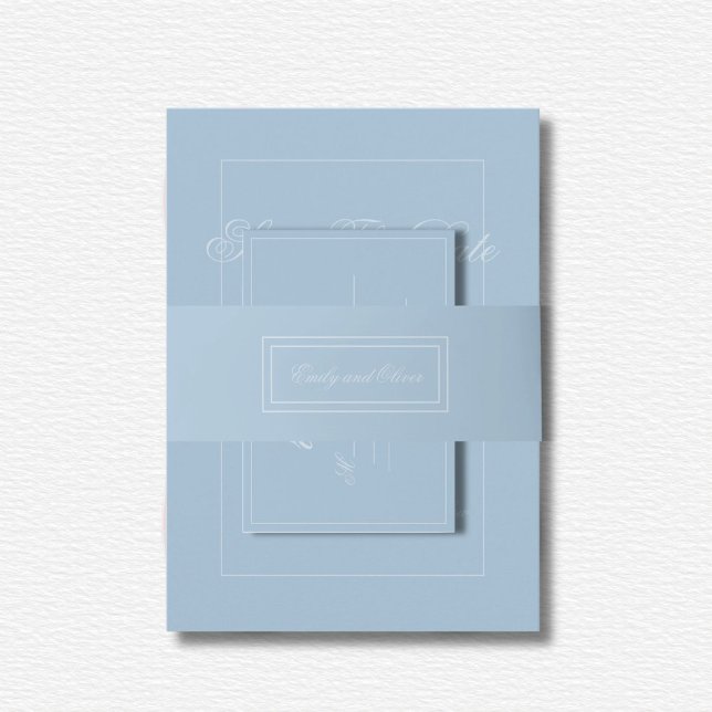 Elegant Blue Diamond Wedding Invitation Belly Band (Creator Uploaded)