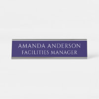 Elegant Blue Director Title Name Plate