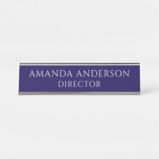 Elegant Blue Director Title Name Plate