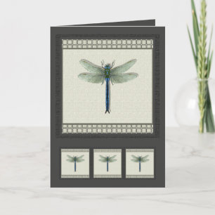 Elegant Blue Dragonfly Card