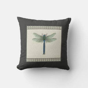 Elegant Blue Dragonfly Cushion