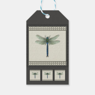 Elegant Blue Dragonfly Gift Tags