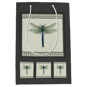 Elegant Blue Dragonfly Medium Gift Bag