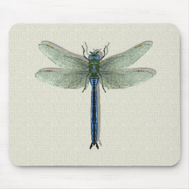 Elegant Blue Dragonfly Mouse Mat (Front)