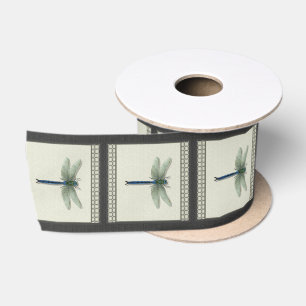 Elegant Blue Dragonfly Satin Ribbon
