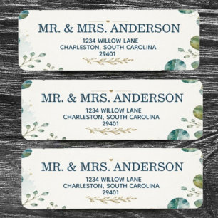 Elegant Blue Eucalyptus Address Label