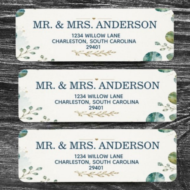 Elegant Blue Eucalyptus Address Label (Creator Uploaded)