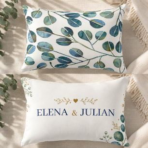 Elegant Blue Eucalyptus Decorative Cushion