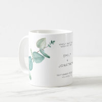 Elegant Blue Eucalyptus Leaves Save The Date Coffe
