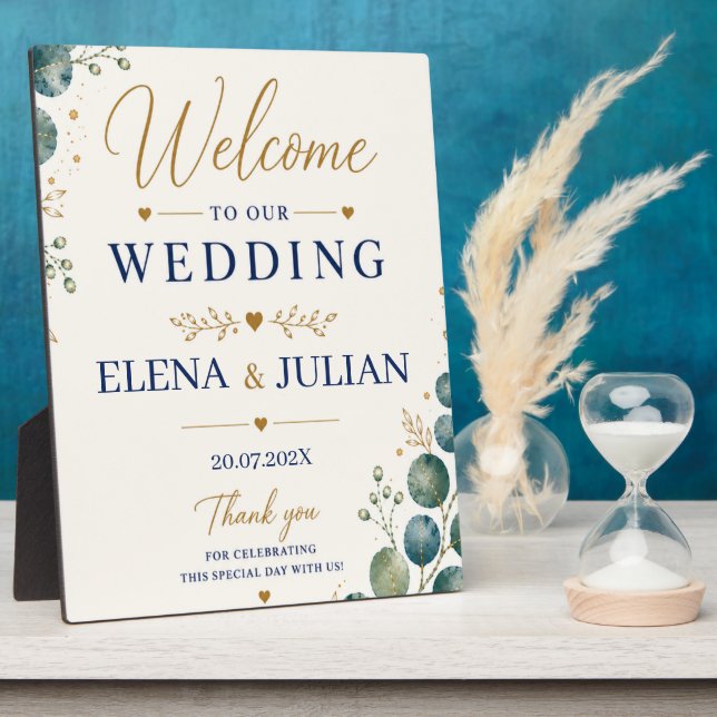 Elegant Blue Eucalyptus  Plaque (Side)