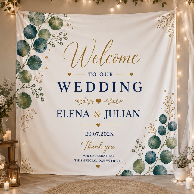 Elegant Blue Eucalyptus  Tapestry (Creator Uploaded)