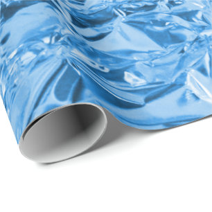 elegant blue faux foil pattern Wrapping Paper