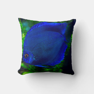 Elegant Blue Fish Throw Pillod Cushion