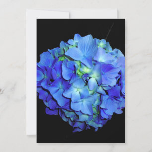 Elegant blue floral blue roses blue hydrangeas  invitation