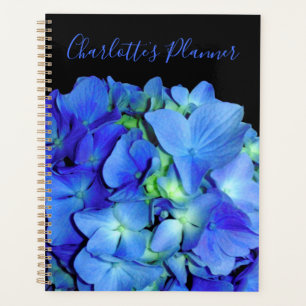Elegant blue floral blue roses blue hydrangeas planner