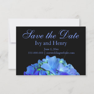 Elegant blue floral blue roses blue hydrangeas  save the date