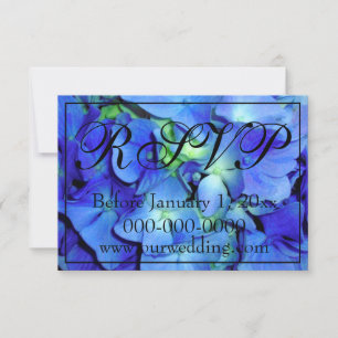 Elegant blue floral blue roses blue hydrangeas  save the date