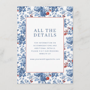Elegant Blue Floral Border Enclosure Card