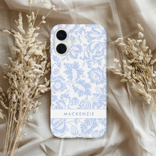 Elegant Blue Floral Botanical iPhone 16 Case