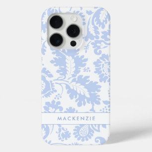 Elegant Blue Floral Botanical iPhone 15 Pro Case