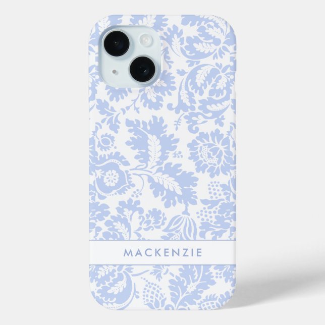 Elegant Blue Floral Botanical Case-Mate iPhone Case (Back)