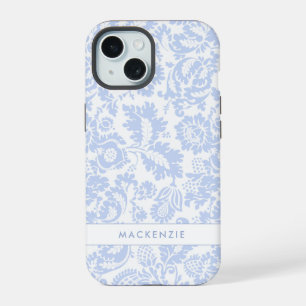 Elegant Blue Floral Botanical iPhone 15 Case