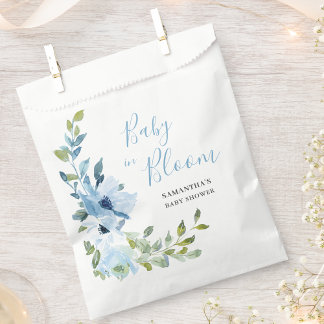 Elegant Blue Floral Boy Baby In Bloom Shower  Favour Bags
