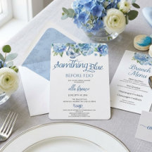 Elegant Blue Floral Bridal Brunch Party
