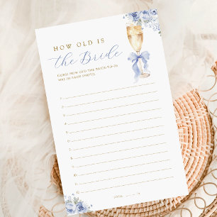 Elegant Blue Floral Bridal Shower Game